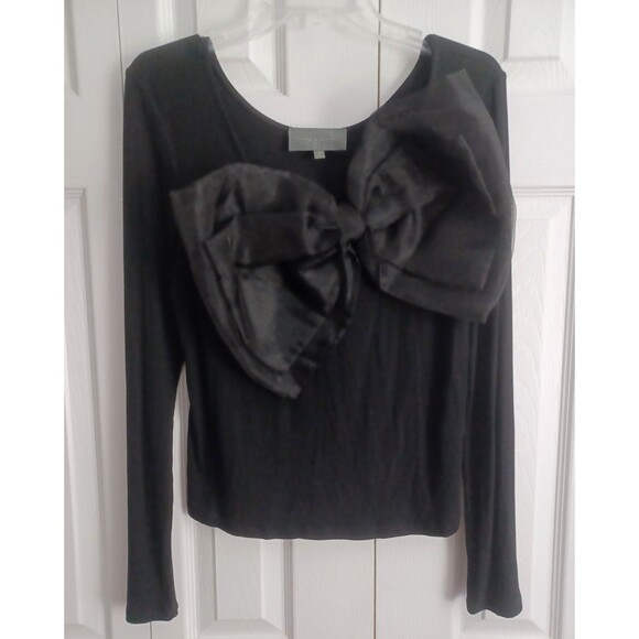 NWOT Anthropologie Sunday in Brooklyn Bow Top Classic Black Size L Slim Stretch - Picture 7 of 8